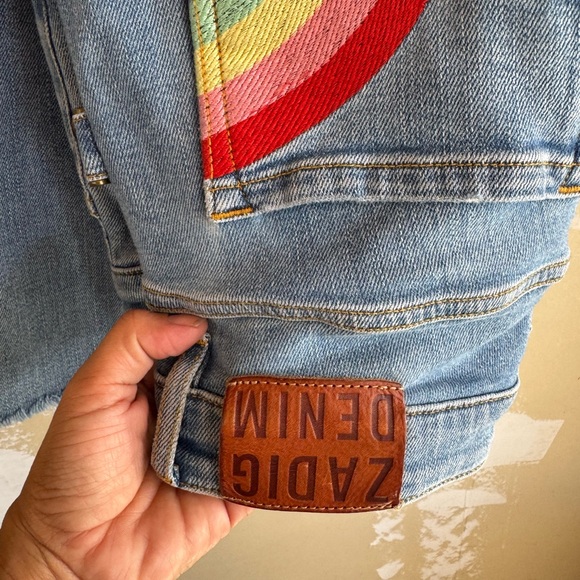 ZADIG Denim Blue Jeans with Rainbow Accent - Picture 3 of 4